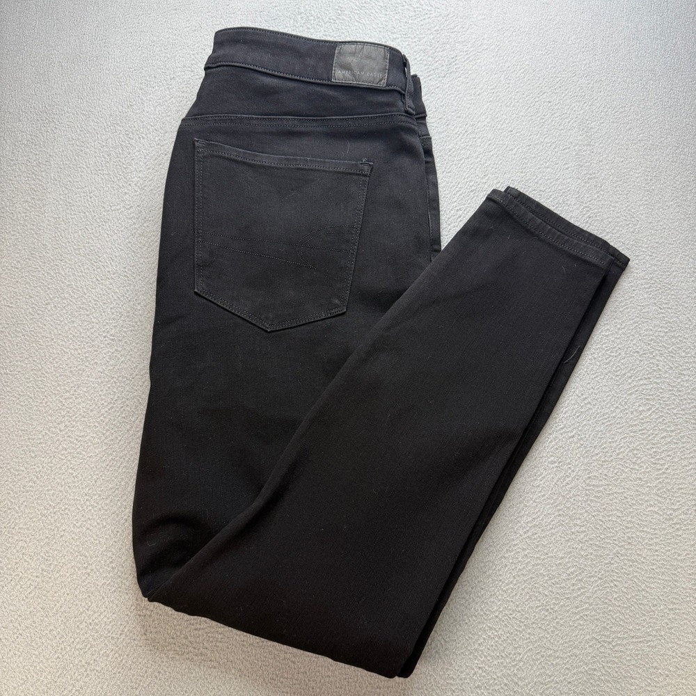 American Eagle Dream Stretch High-Rise Jegging Womens 16 Black Cotton NWT